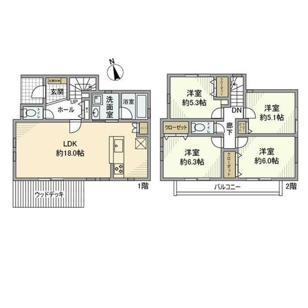 片吹戸建の物件間取画像